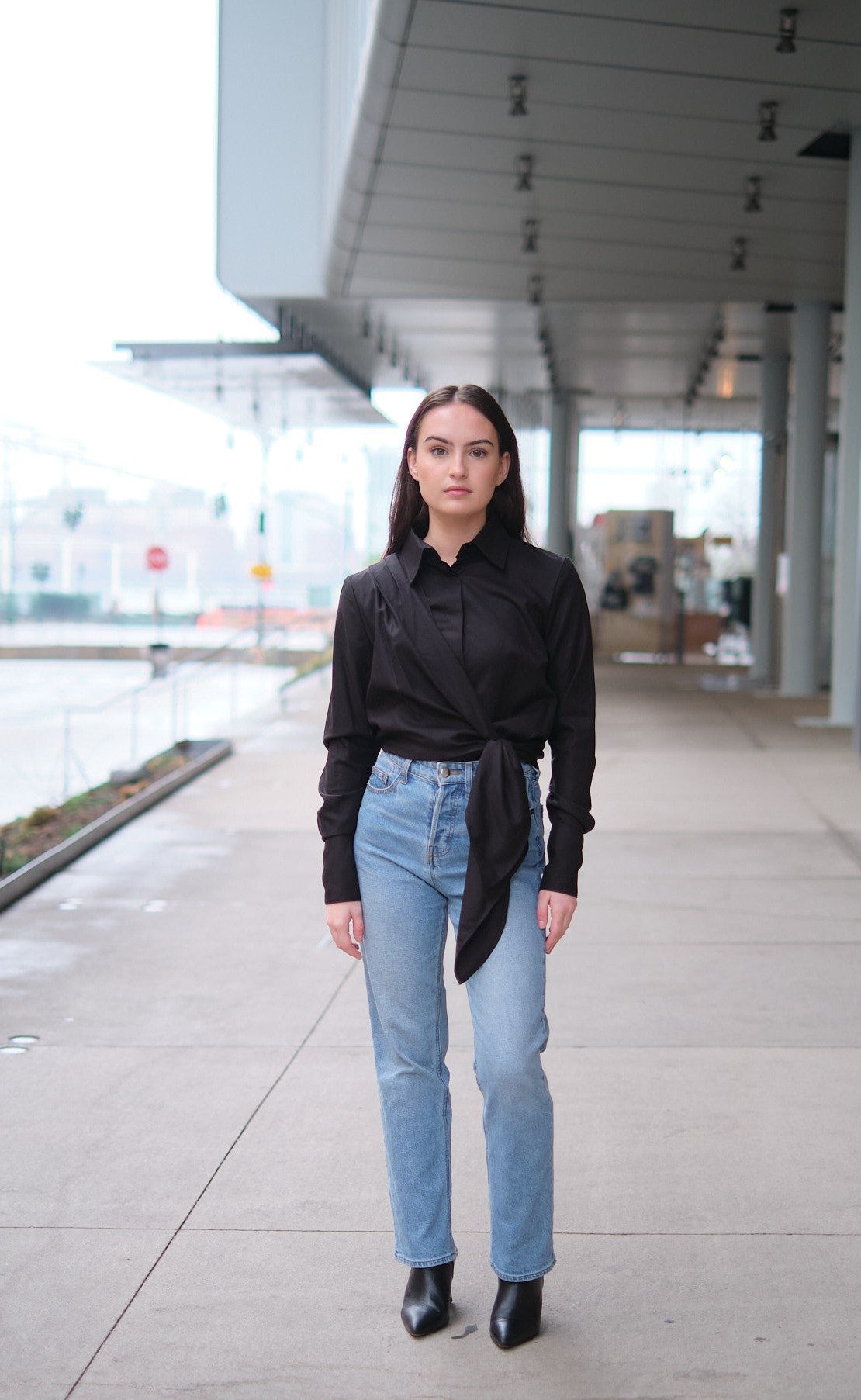 CAMISA Black Button-Down Shirt with Removable Sleeves